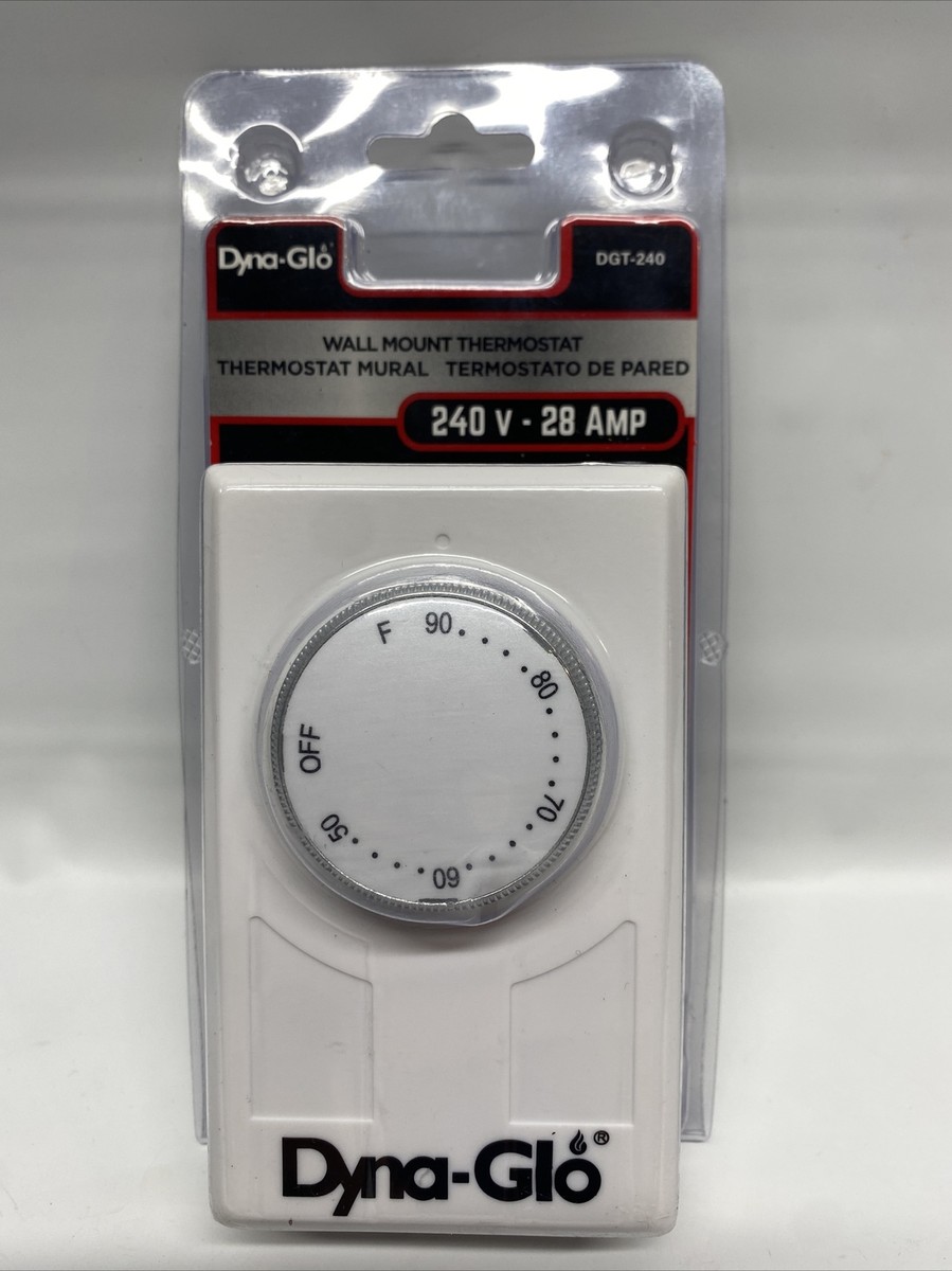 Dino-Glo 28A 240V Double-Pole Wall Thermostat, White DGT-240 | eBay