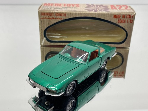 MEBETOYS A22 CHEVROLET CORVETTE COUPE RONDINI -GREEN MET. 1:43- GOOD IN BOX- 527 - Imagen 15 de 16