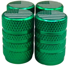 Wheel Tire Valve Cap Stem Cover American Flag Bike, Car, Truck Green