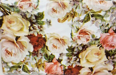 BRODER HOME DESIGN Vinyl Flannel Back Tablecloth,52"x70"Oblong, FLOWERS, BEAUTIFUL ROSES #3, Broder