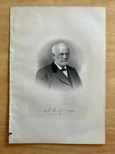 Antique Print 1889 Engraving DR. FREDERICK D. BROWN Webster, Massachusetts MA