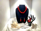 Beautiful Red Coral Necklace w Matching Bracelet and  Earrings Set NEW — photo 3