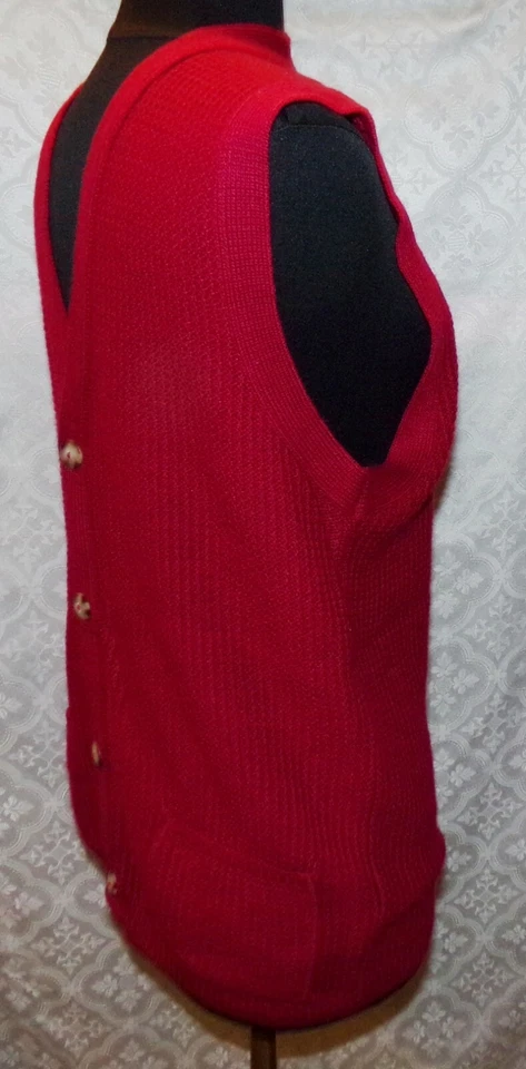 Chaleco Suéter Haband Para Hombres De Colección Rojo M Acrílico Foto 4 de 4