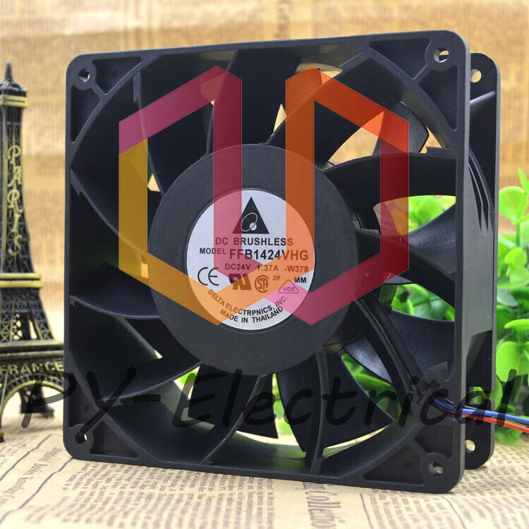 New Delta FFB1424VHG 14050 14CM 24V 1.37A 3-wire Inverter Cooling Fan (1PCS) - Image 3 of 4
