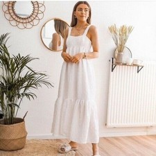 Zara Voluminous Textured Weave Dress White Blogger Fav 2725/310 NW