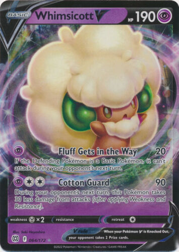Whimsicott V - 064/172 Ultra Rare Brilliant Stars NM Pokemon TCG