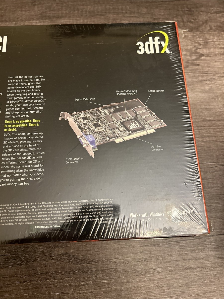 Carte Graphique 3DFX Voodoo 3 1000 16Mb SGRAM AGP - Vintage - Testée