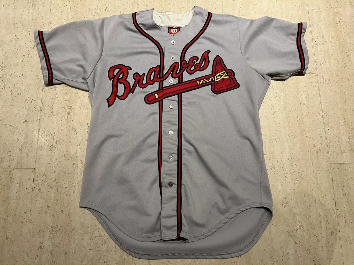 Team Issued Wilson Deion Sanders Atlanta Braves MLB Baseball Jersey Sz 46