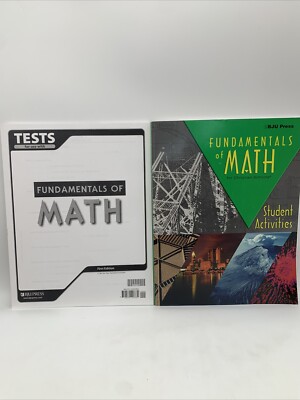 Bob Jones Fundamentals Of Math Student Tests & Activities (1st Edition)- NEW