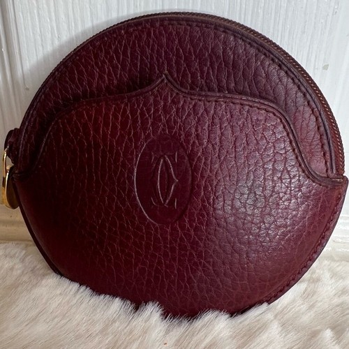 CARTIER MUST De CARTIER COIN CASE BORDEAUX LEATHER