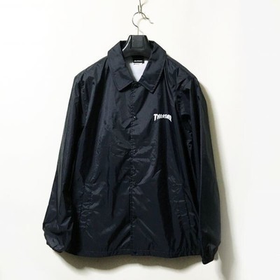 THRASHER Slasher Back Logo Nylon Coach Jacket Black Color sizeL