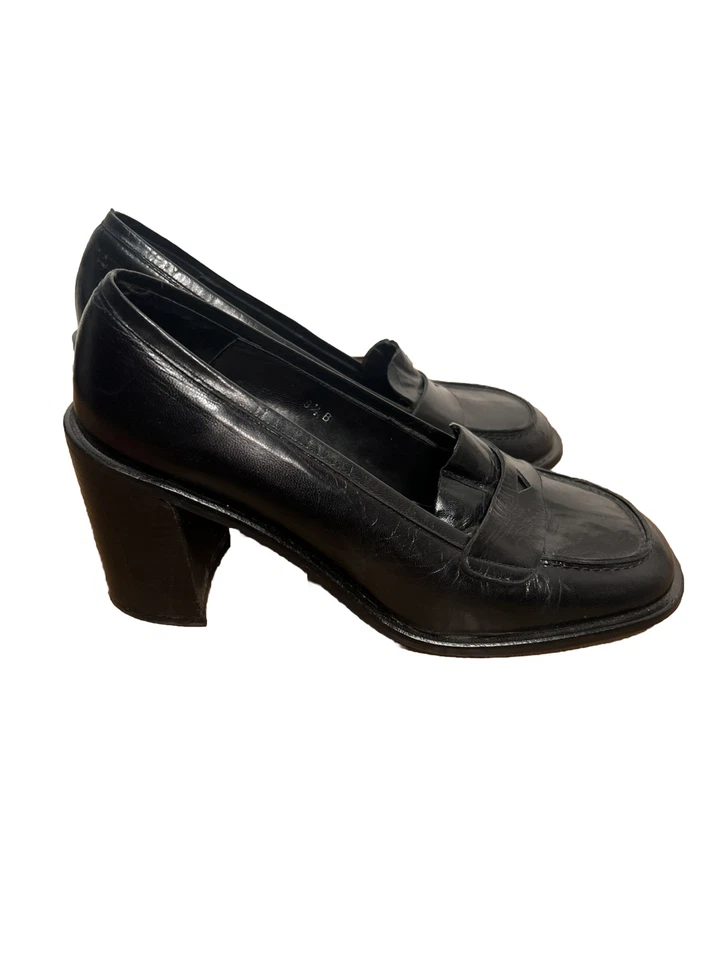 Rush Hour Vintage Y2K Black Chunky Heel Loafers Size 90s Size 8 1/2 - Image 2 of 4
