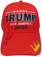 Trump Save America 2024 Trump Red Shadow Signature Red Embroidered Cap Hat