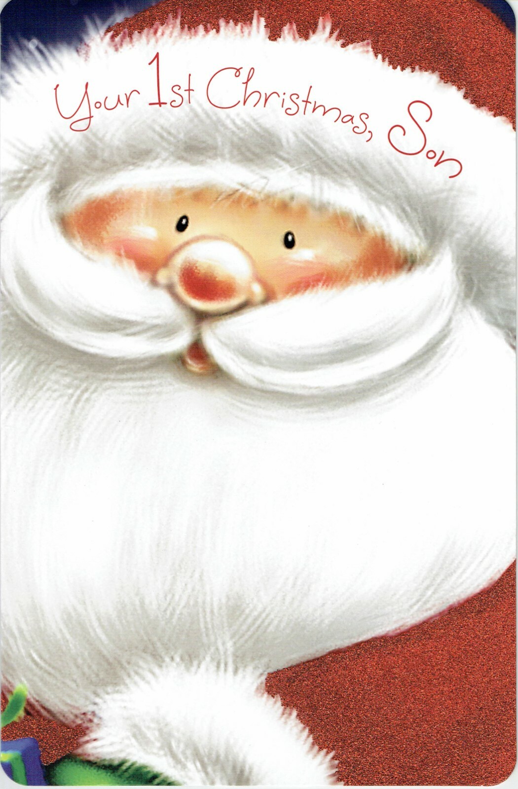 SON 1ST CHRISTMAS CARD, Quality Extra LARGE Card - Cute Santa Design