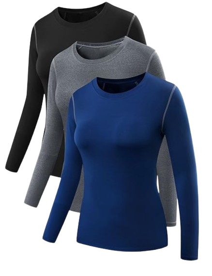 NEW Neleus Pack Athletic Compression Long Sleeve Dry Fit Shirts