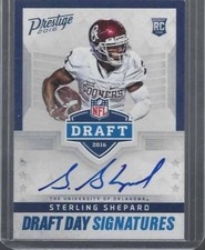 STERLING SHEPARD 2016 PRESTIGE DRAFT DAY SIGNATURES ON CARD ROOKIE AUTO RC
