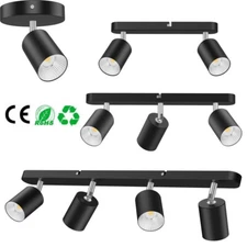 1/2/3/4 Light LED Track Lighting Kit Flush Mount Ceiling Spot Light Fixture GU10