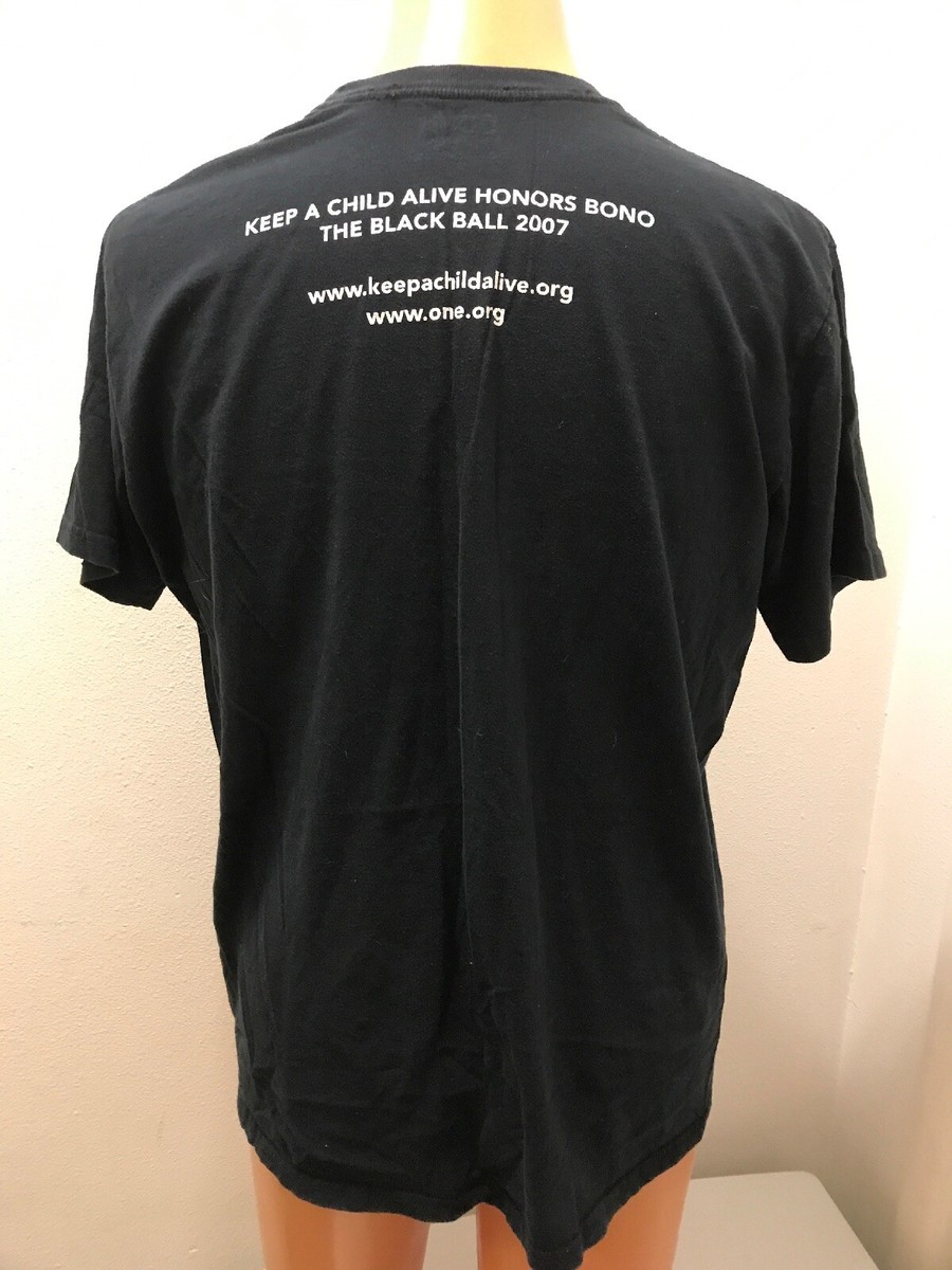 Bono U2 2007 The Black Ball Black T-Shirt X-Large | eBay