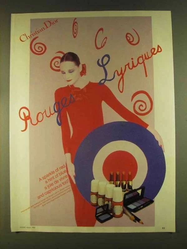 1980 Annonce maquillage Christian Dior   Rouges Lyriques