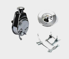 Sbc Chevy 350 Chrome Saginaw Power Steering Pump W Bracket Pulley Kit Keway