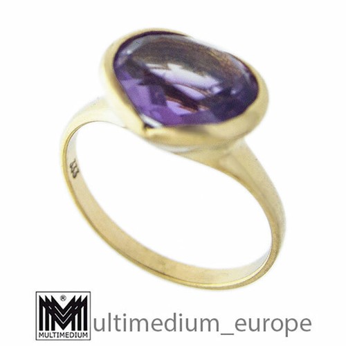 333 Gelbgold Damen Fingerring Amethyst 8ct vtg yellow gold ring