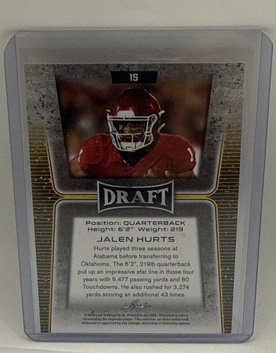Leaf Draft 2020 - Autógrafos Gold #11 1 Lamar Jackson RC Super Bowl MVP Eagles - Imagen 6 de 22