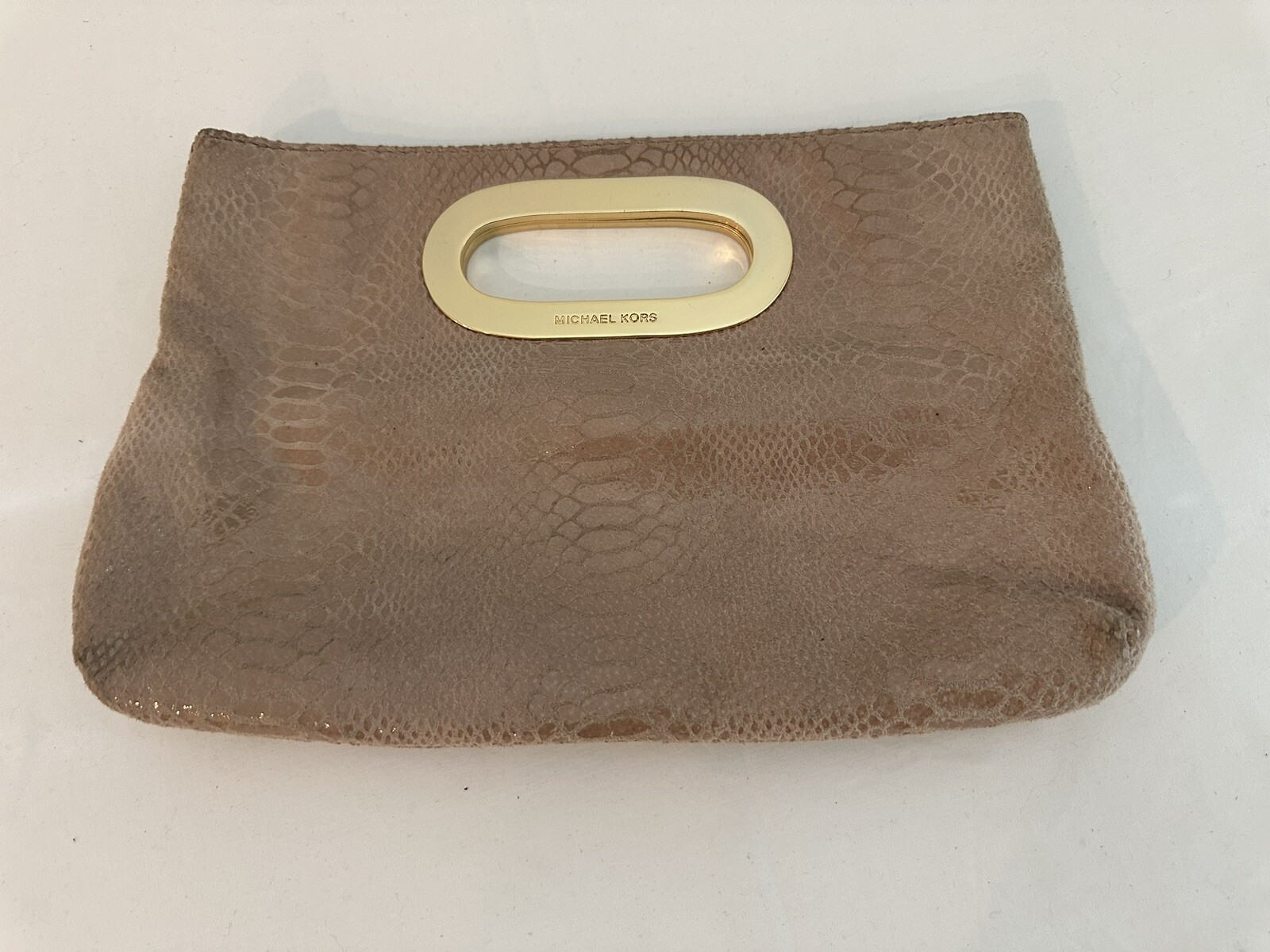 Michael Kors Blush Python Print Leather Silver Re… - image 1