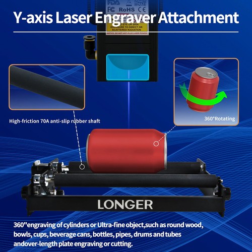 LONGER Laser Rotary Roller 360° Y-axis Rotary Module for Laser Engraver E0R4 - Picture 3 of 12