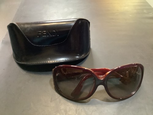 FENDI F459 508 120 burgundy Square Frame Sunglasses Made in Italy W/Case (37)