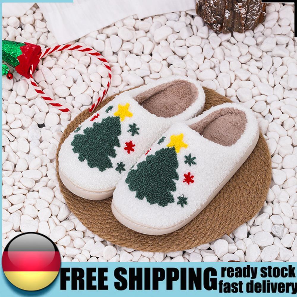 APL Pantofole slip on donna uomo comode albero di Natale cotone ciabatte da interno