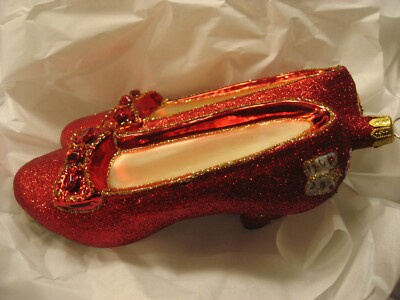 Hallmark 2023 Keepsake Ruby Slippers WB 100 Glass Ornament Wizard of Oz Limited