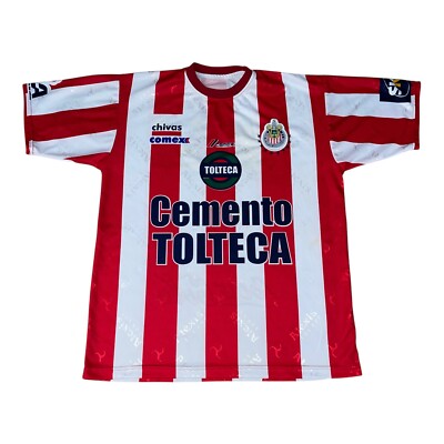Vintage Chivas Guadalajara Soccer Jersey XL 23.5x30 Sol Beer