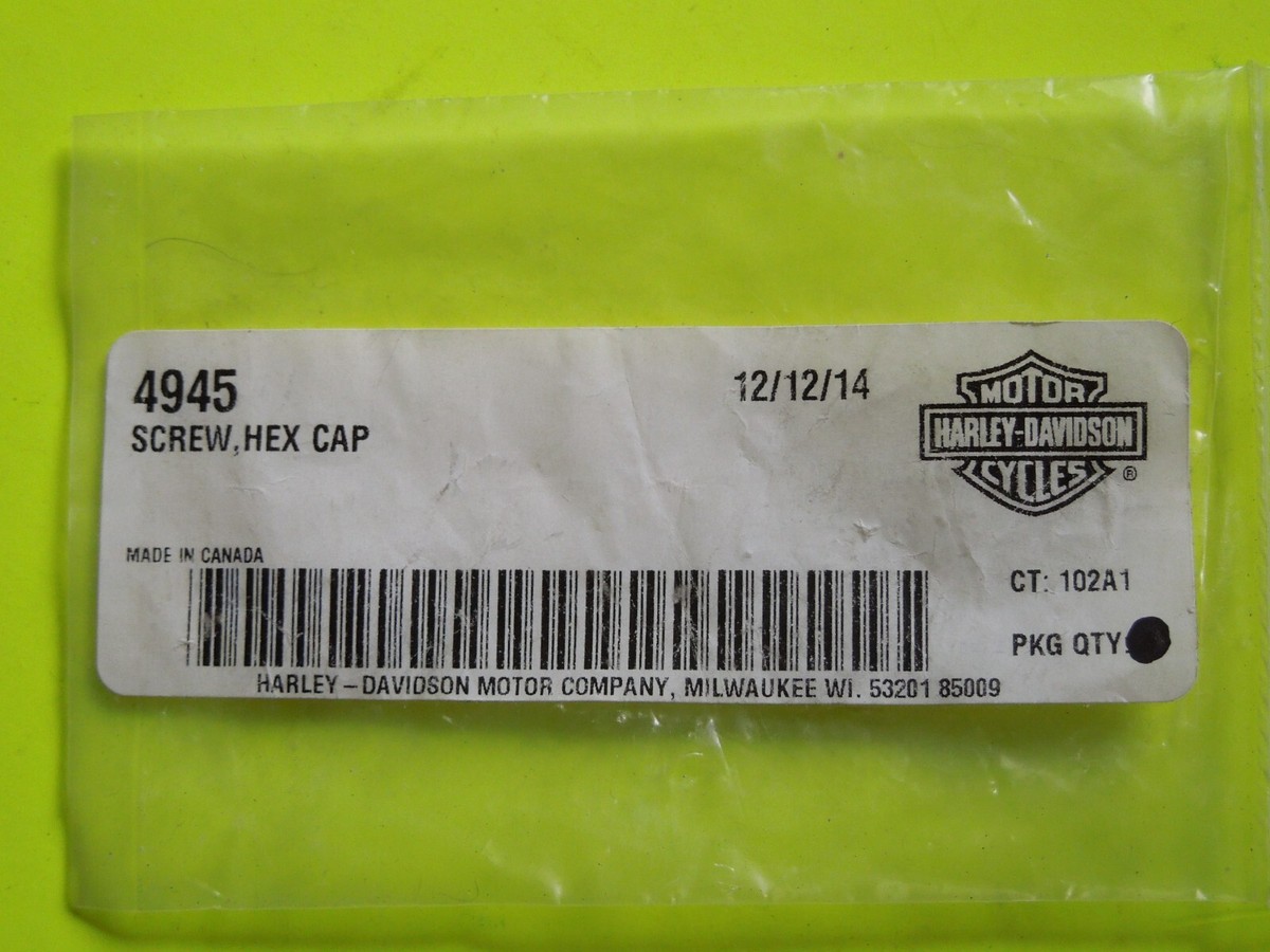 1 NOS OEM Harley Davidson 7/16-20 UNRF X 1-1/4 HEX HD (ZINC PLATE