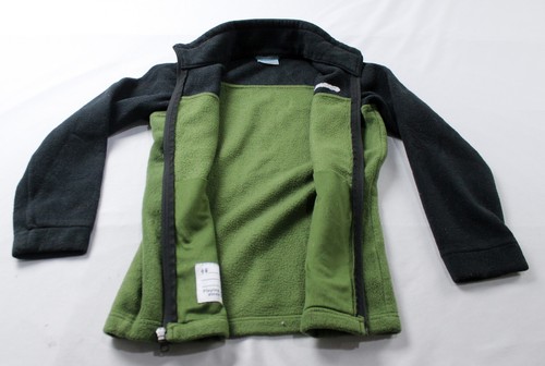 Columbia Unisex Kid's Long Sleeve Full Zip Fleece Jacket CA4 Green/Black Medium - Picture 3 of 5