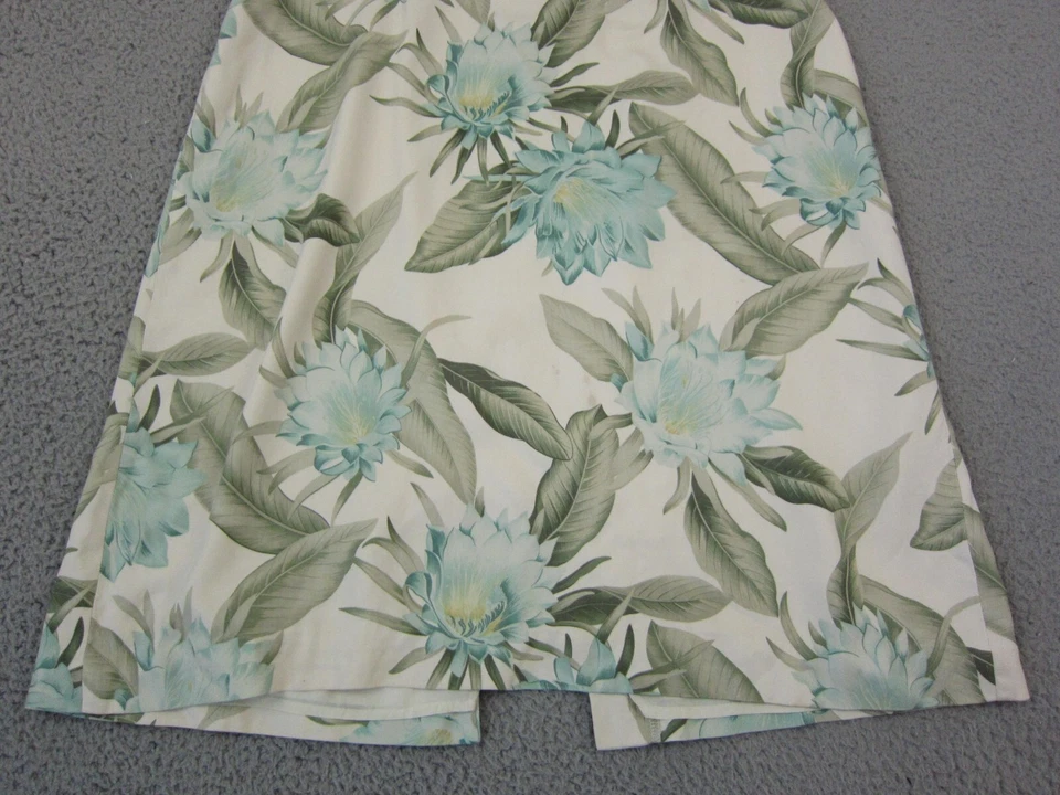 Tommy Bahama Dress Womens Size 12 Creme Blue Green Floral 100% Silk Tunic Ladies - Image 4 of 4