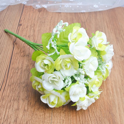Simulated Rose Flower Fake Flower Bundle Plastic Bouquet Wedding Home Decoration - Picture 11 of 34