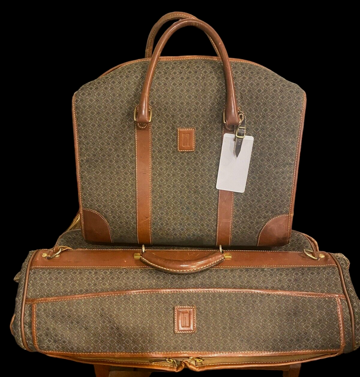 Hartmann Tweed Legend Travel Carry On & Garment Bag Vtg Set of 2