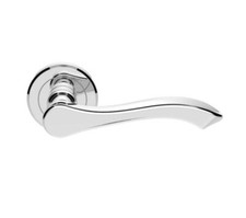 Image of Serozzetta Style Lever on Round Rose Door Handle Polished Chrome SZM130CP