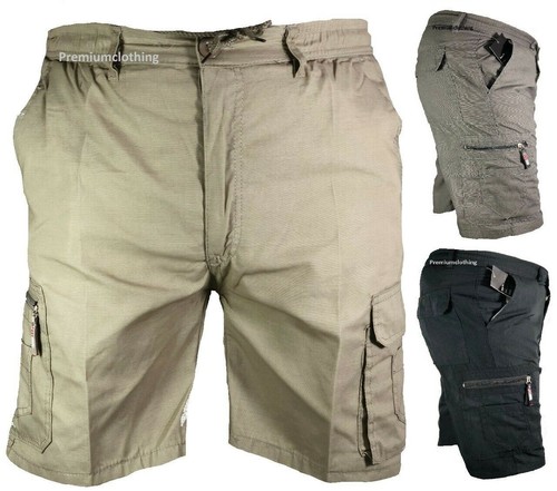 New Mens Elasticated Waist Cargo Combat 