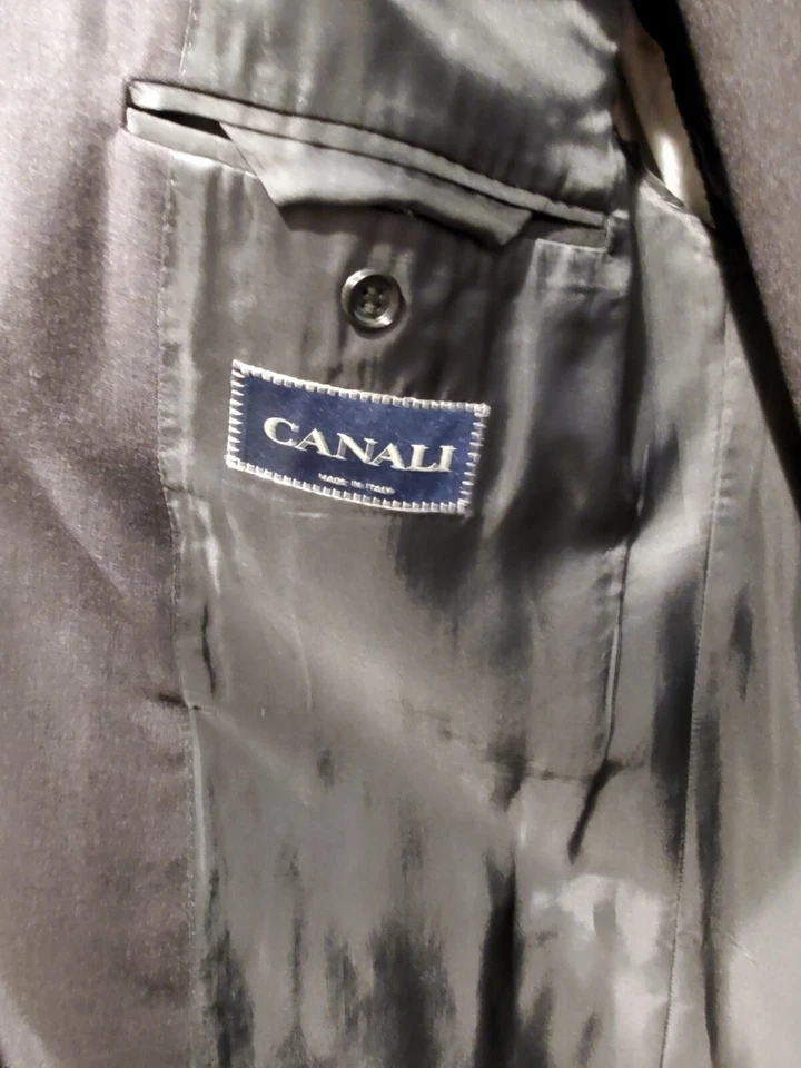 $1895 Canali Classic Men's Suit - Dark Gray - 44L - 100% Pure Wool - Image 3 of 4