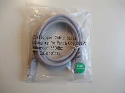 7Ft. ETHERNET CABLE CATEGORY 5e PATCH CORD (UTP) GRAY