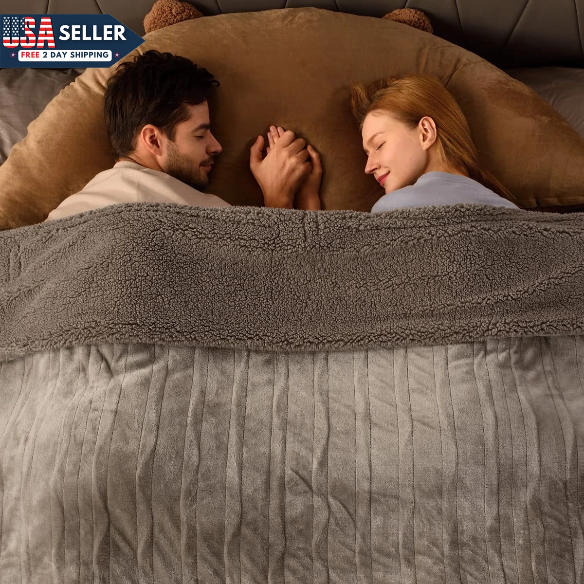 Sherpa heated 2025 blanket king size