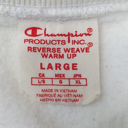 Vintage Champion Sweatshirt Solid White Pullover Men's Size L - Picture 5 of 5
