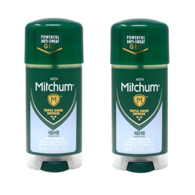 Mitchum Power Gel Unscented Anti-Perspirant & Deodorant by for Men - 2.2 Oz 2ct