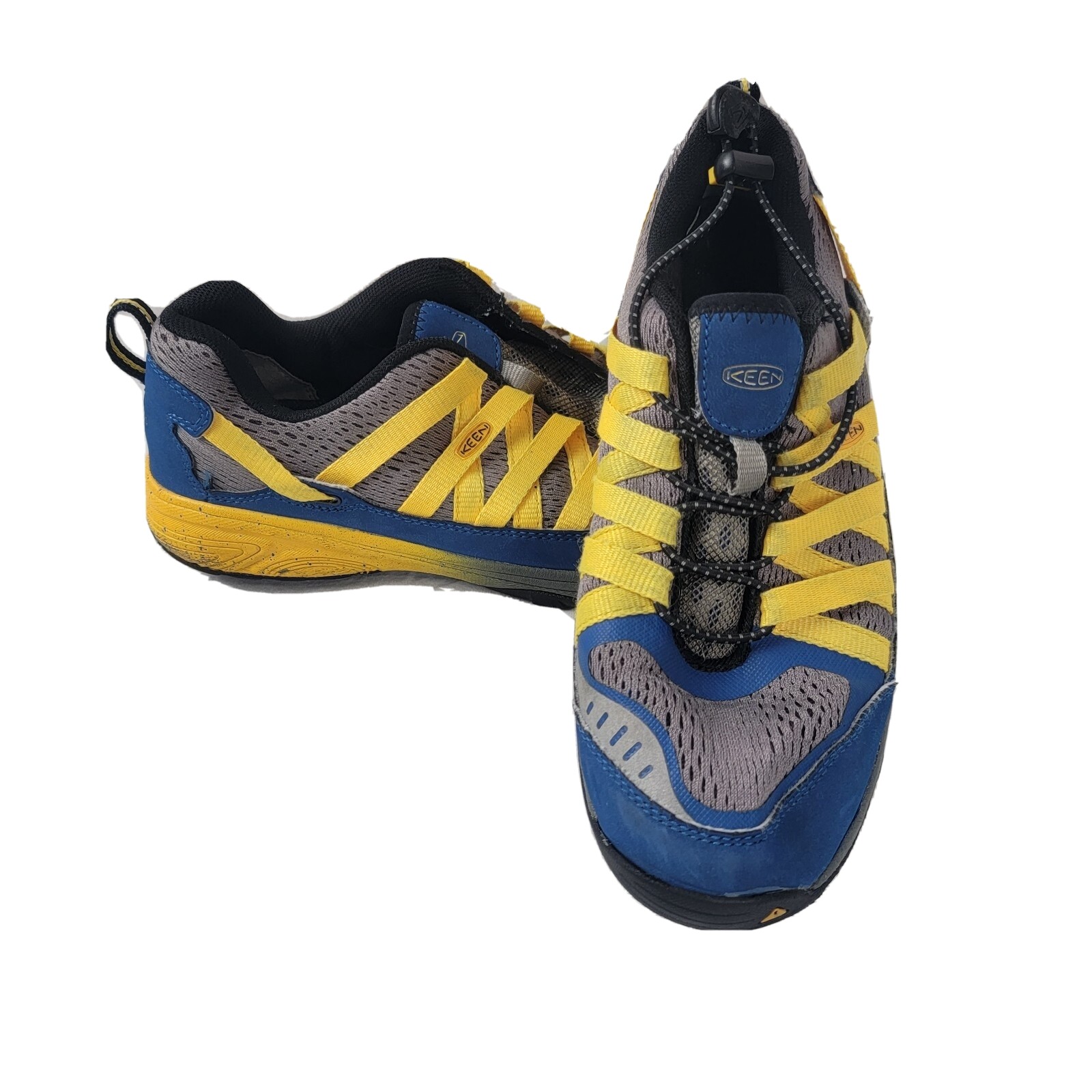 KEEN scarpe da donna bungee blu e gialle scarpe da trekking trail taglia 6