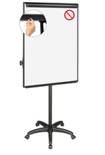 MasterVision 32" x 41" Easy-Clean Silver Mobile Dry-Erase Easel EA4800055-001