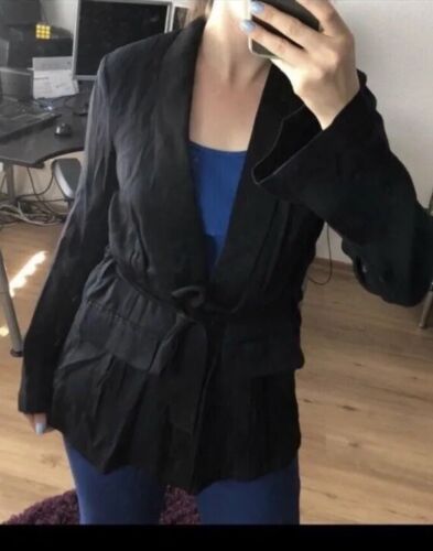 H&M CONSCIOUS EXCLUSIVE 2017 Blazer S 36 6 10 Seide silk Blau Jacke New - Bild 2 von 4