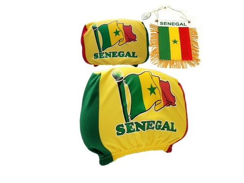 Senegal Mini Banner Flag Window Mirror, senegalese Car Headrest Cover Banner - Picture 3 of 3