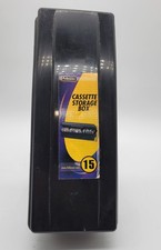 Vintage Fellowes Cassette Storage Box Holds 15 Cassette Tapes Black Model 83200