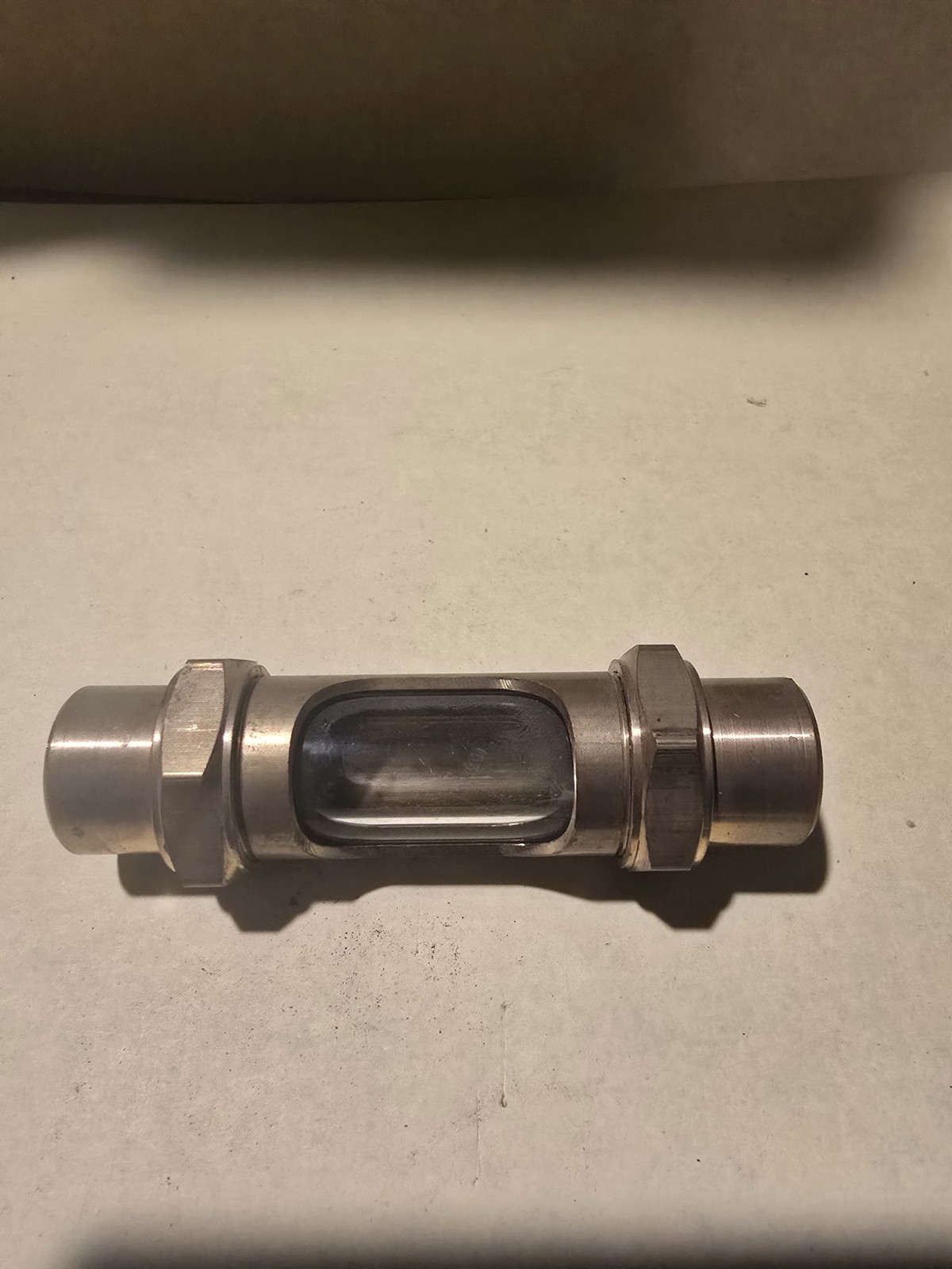 1/2 Inch Brass Inline Sight Glass Flow Indicator Threaded Fluid Line Viewer NOS